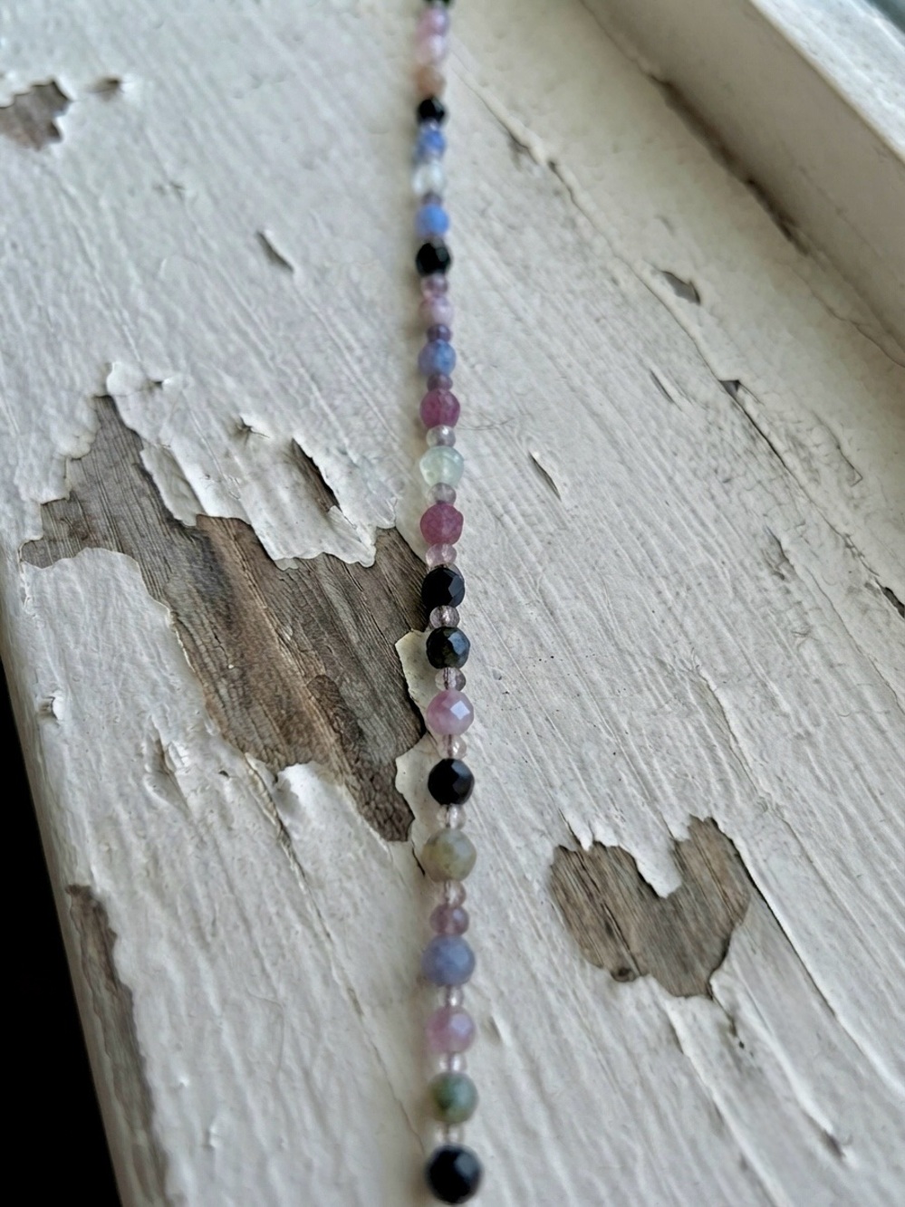 Semi Precious Faceted Pink Tourmaline Beaded Necklace - Picture 5 of 5